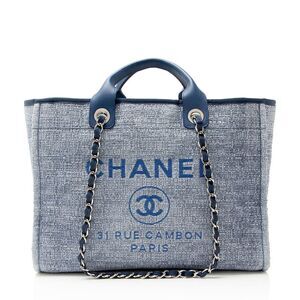 Chanel Canvas Lurex Deauville Medium Tote